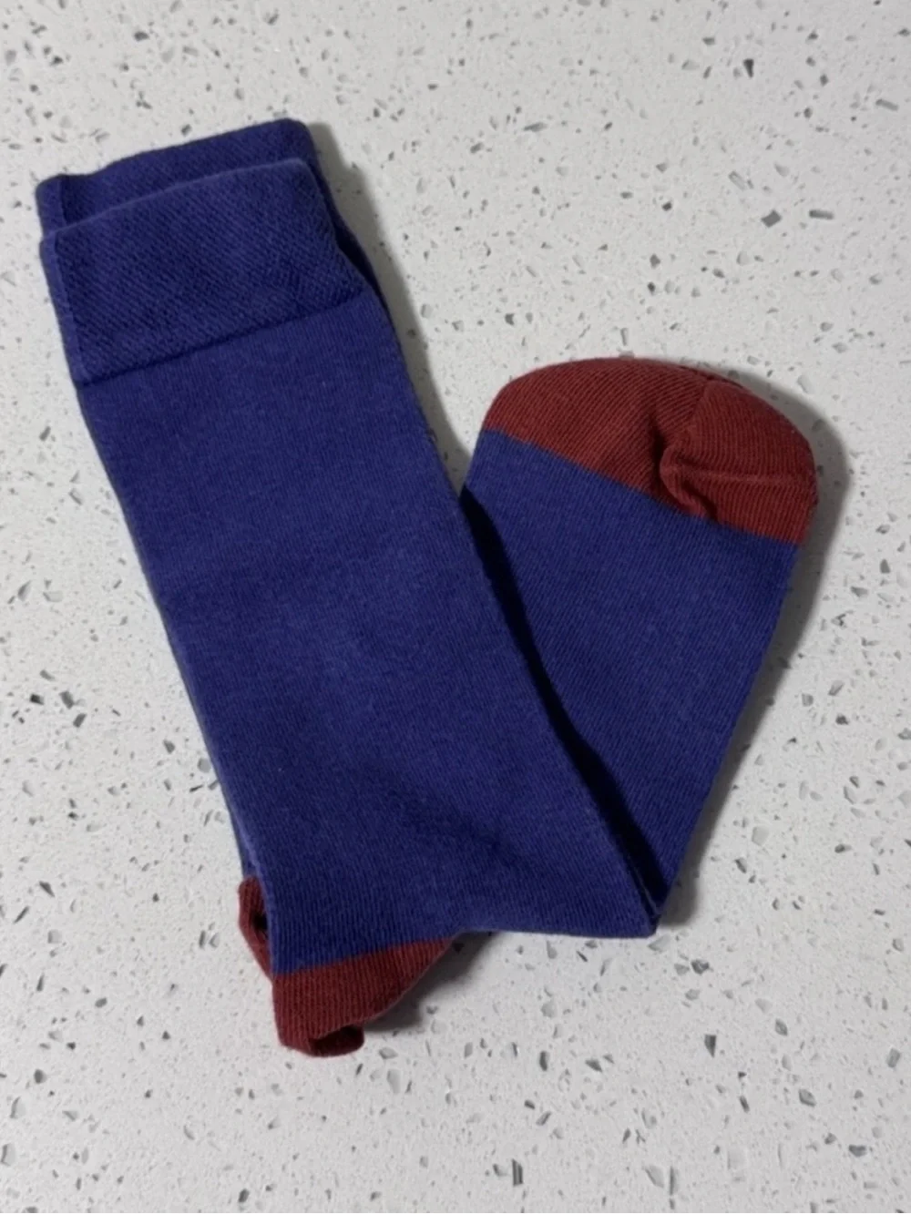 Ted Baker London Men’s Dress Socks Blue Burgundy Colorblock Crew Cotton Blend OS